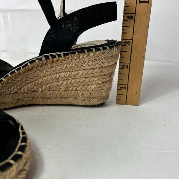 Abeo Sandals Womens Dahlia Spadrilles Wedges Black Size 7 Ankle Strap Buckle - Picture 10 of 13